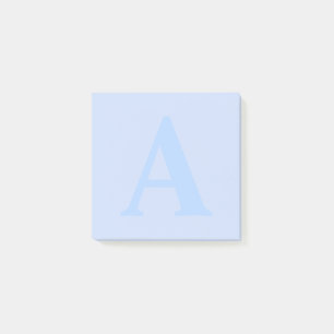 Custom Blue Monogram Letter Notepad Post-it Klebezettel