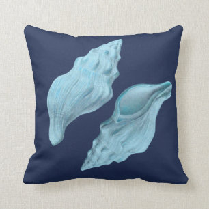 Custom Blue Muscheln Küstenschifffahrt aquamarin S Kissen