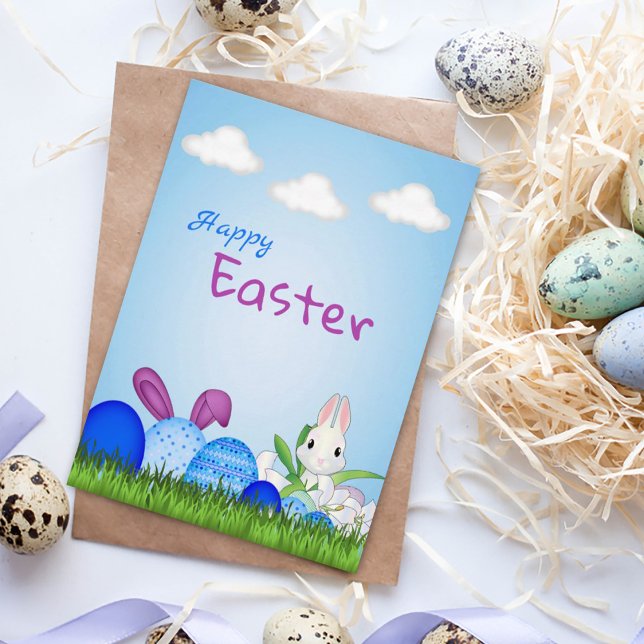 Custom Blue Oaster Eggs Holiday Card Dankeskarte (Von Creator hochgeladen)
