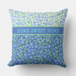Custom Blue Periwinkles Ditsy Floral Muster Kissen
