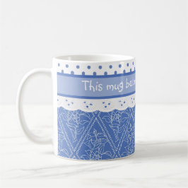 Custom Blue Periwinkles Polka Dots Imitate Spitze Kaffeetasse
