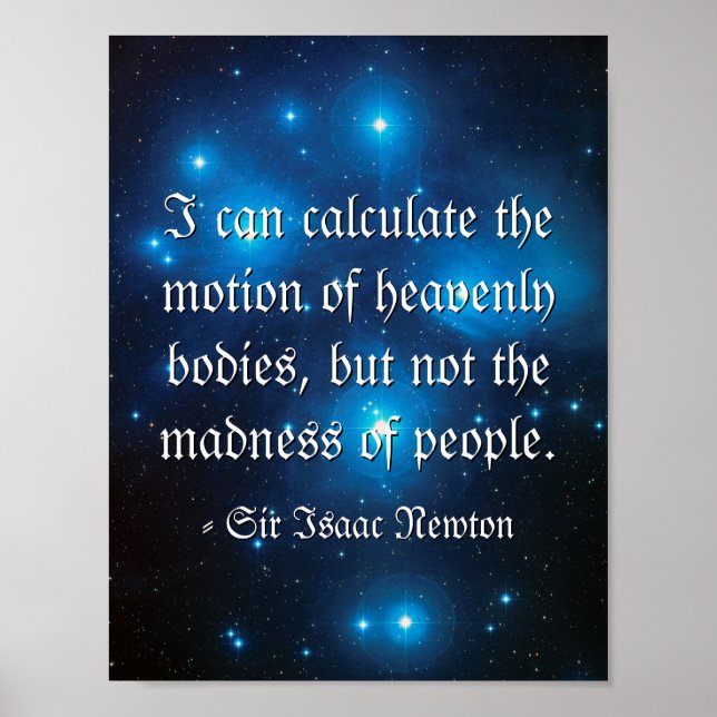 Custom Blue Pleiades Space Photo Quote Poster (Vorne)