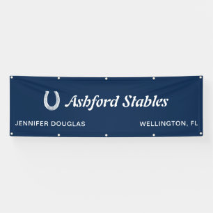 Custom Blue Reitsport Stall Horse Show Banner