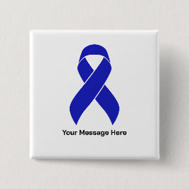 Custom Blue Ribbon Colon Cancer Awareness Button