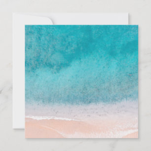 Custom Blue Sea Waves Seebadestrand Sand Blank Mitteilungskarte
