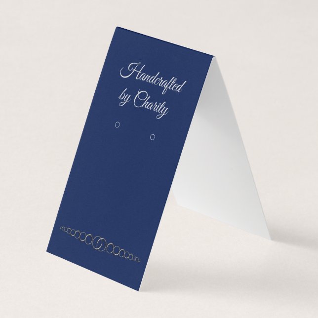 Custom Blue "Silver" Geblüht geteerte Earring Card Visitenkarten (Vorderseite)