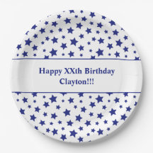 Custom Blue Stars mit Message Birthday Party