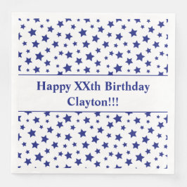 Custom Blue Stars mit Message Birthday Party Serviette