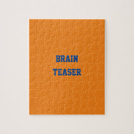 Custom Blue Text Brain Teaser Orange