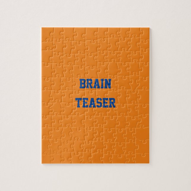 Custom Blue Text Brain Teaser Orange (Vertikal)