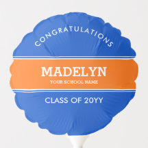 Custom Blue und Orange Abschluss Balloon
