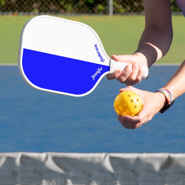Custom Blue und White Pickleball Schläger (InSitu)
