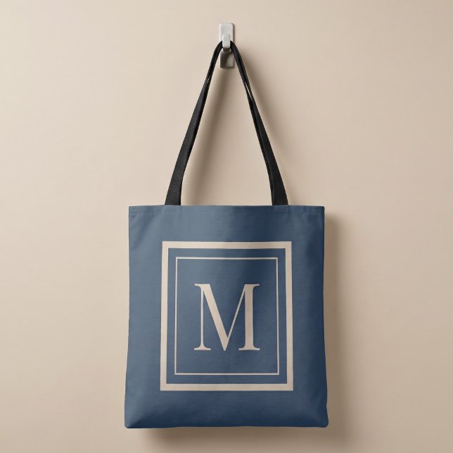 Custom Blue & Vanilla Framed Monogram Tasche (Von Creator hochgeladen)