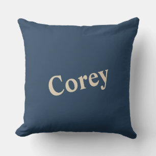 Custom Blue/Vanilla Name Throw Pillow Kissen
