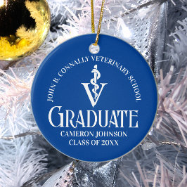 Custom Blue Veterinary School Abschluss Gift Keramik Ornament