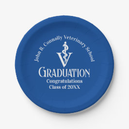 Custom Blue Veterinary School Graduation Party Pappteller