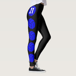 Custom Blue Volleyball Compression Pants Leggings