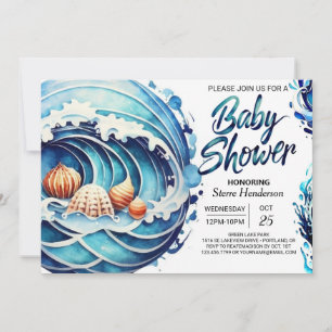 Custom Blue Water Baby Dusche Einladung