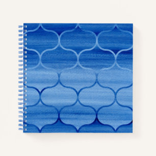 Custom Blue Watercolor Ogedesign Muster Notebook Notizbuch
