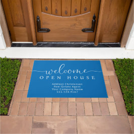 Custom Blue Welcome Open House Real Anwesen Fußmatte