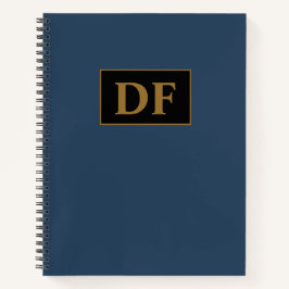 Custom Blue with Gold Initials Notebook Notizbuch