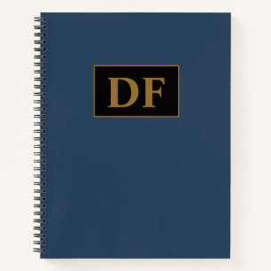 Custom Blue with Gold Initials Notebook Notizbuch