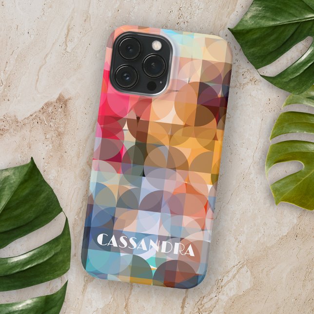 Custom Blue Yellow Orange Pink Lila Art Muster iPhone 13 Pro Max Hülle (Von Creator hochgeladen)