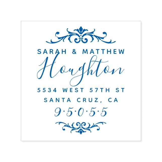 Custom Blüh Wedding Couple Rücksendeadresse Permastempel (Design)