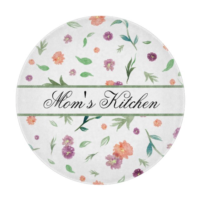 Custom Blume Kitchen Board - Geschenk für die Mama Schneidebrett (Vorderseite)