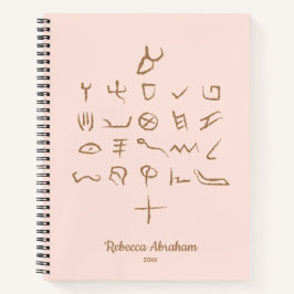 Custom Blush Otiot Paleo Hebrew Aleph Bet Notizbuch