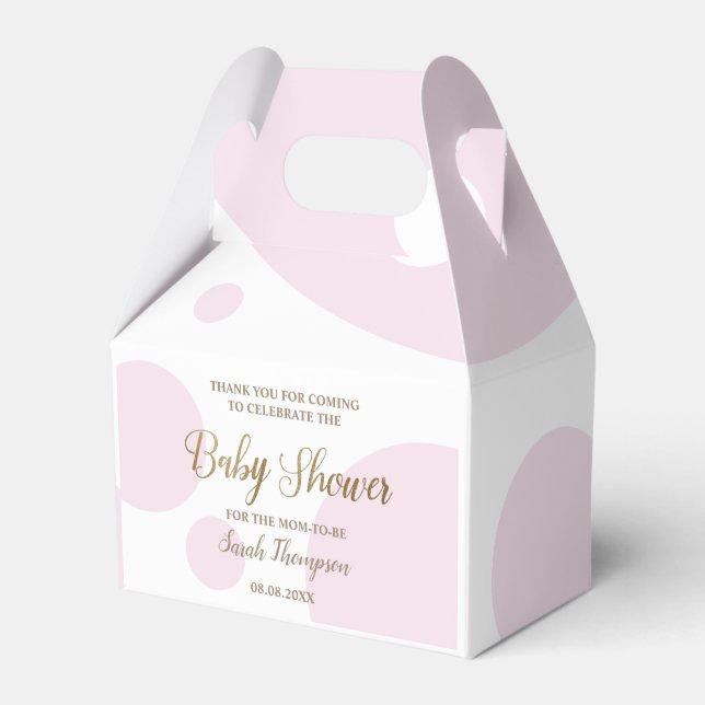 Custom Blush rosa und weiße Mädchen Dusche Geschenkschachtel (Vorderseite)