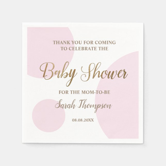 Custom Blush rosa und weiße Mädchen Dusche Serviette (Vorderseite)