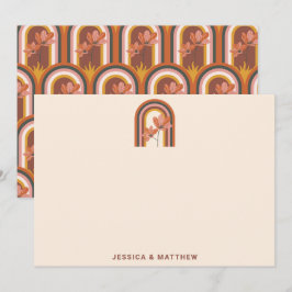 Custom Bohemisch Herbst Terracotta Florenz Hochzei Dankeskarte