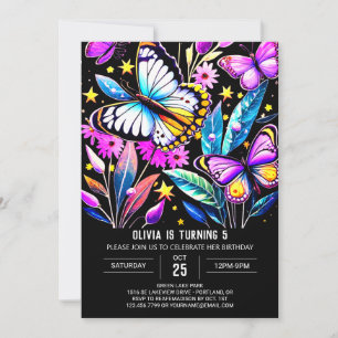 Custom Bohemisch Vibranfly Butterfly Geburtstag Einladung