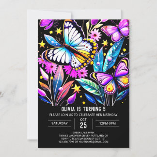 Custom Bohemisch Vibranfly Butterfly Geburtstag Einladung