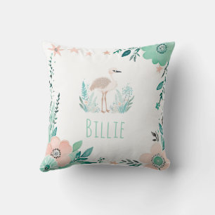 Custom Boho Baby Ostrich Pillow Pastel Green Kissen
