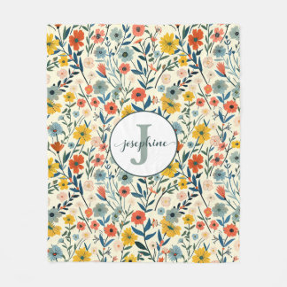 Custom Boho botanischer Blumengarten Fleece Blanke