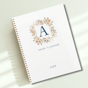 Custom Boho Floral Monogram White Planer