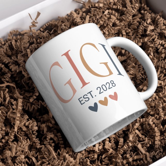 Custom Boho Gigi Coffee Tasse - Erwartung eines Ba (personalized gigi mug, gigi coffee mug, boho gigi mug, gigi mothers day, gigi gift idea, grandma mug)