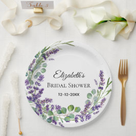 Custom Boho Lavender Eucalyptus Brautparty Pappteller