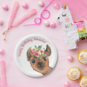 Custom Boho Llama Pappteller