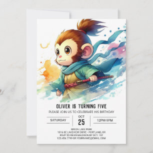 Custom Boho Monkey Birthday Einladung
