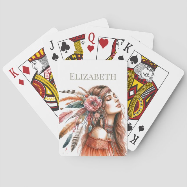 Custom Boho Personalisiert Spielkarten (Rückseite)