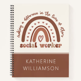 Custom Boho Social Worker Appreciation Abschluss Notizbuch