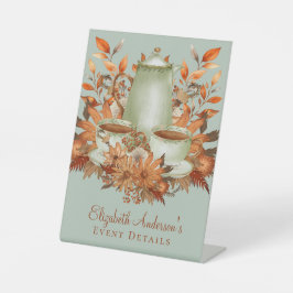 Custom Boho Terracotta Floral Tee Gastgeschenk Sockelschild