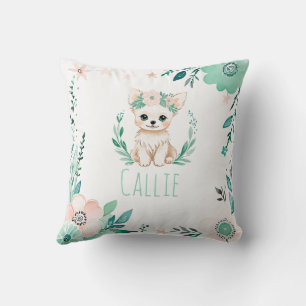 Custom Boho Welppy Chihuahua Pillow Pastel Green Kissen