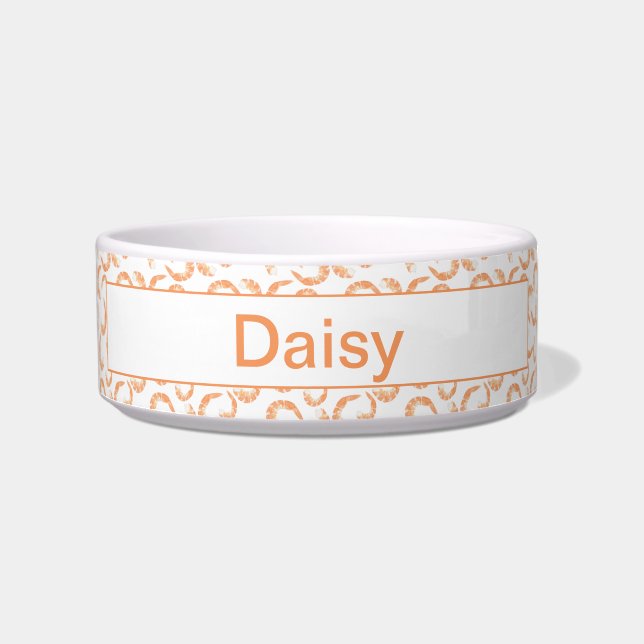 Custom Boiled Shrimp Schwänze - White Pet Bowl Napf (Vorderseite)