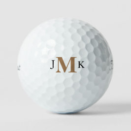 Custom Bold Black & Gold Monogram Titleist Pro VI Golfball