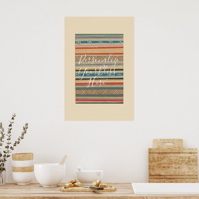 CUSTOM Bold Geometric Japanese Pattern Print  Poster (Küche)