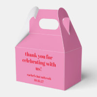 Custom Bold rosa Red Modern Bat Mitzvah Vielen Dan